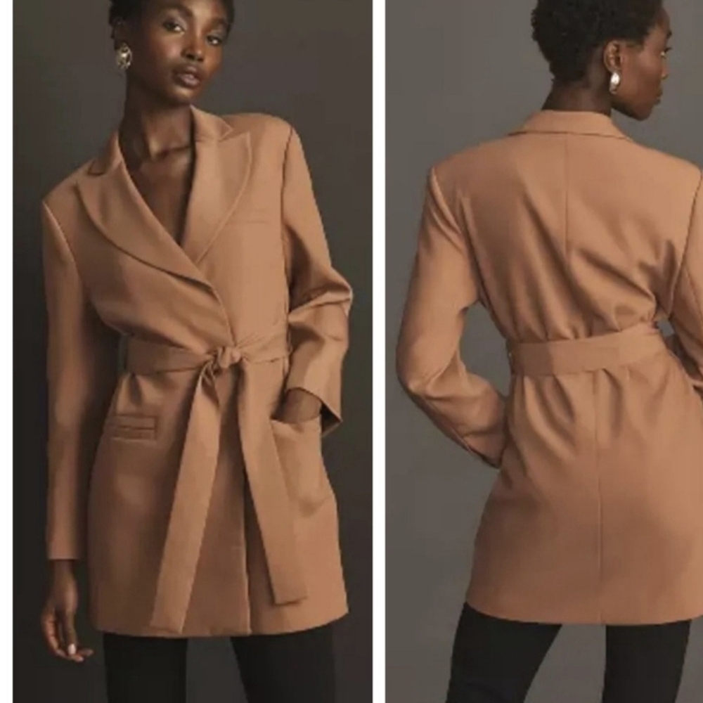 NWOT Anthropologie Tan Women's Belted Blazer